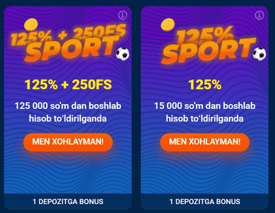 Birinchi depozit bonusi